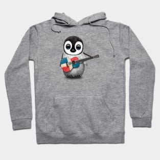 Baby Penguin Playing Dominican Flag Guitar Hoodie